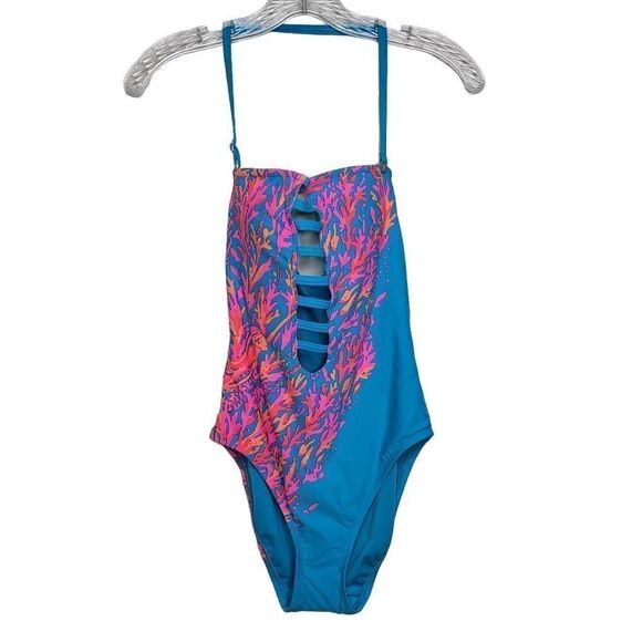 Lilly Pulitzer Teslee One Piece Swimsuit in Turquoise Oasis Size 0 - Picture 3 of 11